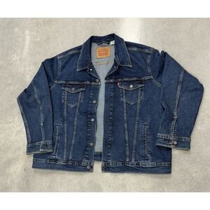 Levi's Trucker Denim Jacket Men's XXL Dark Wash Button Front Classic
